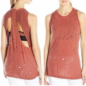 Koral Activewear Chord Open Back Top in Sandstone Size XS